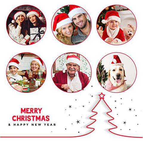 Gorro de Papai Noel Inverno Quente Festa Crianças Adultos Clássico Vermelho Pelúcia Chapéus de Feliz Natal