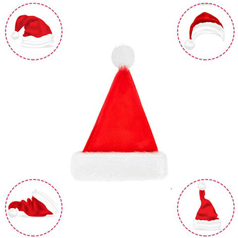 Gorro de Papai Noel Inverno Quente Festa Crianças Adultos Clássico Vermelho Pelúcia Chapéus de Feliz Natal