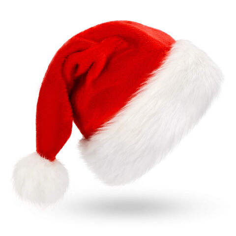 Gorro de Papai Noel Inverno Quente Festa Crianças Adultos Clássico Vermelho Pelúcia Chapéus de Feliz Natal