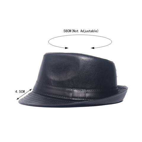 Chapéu Jazz Estilo Britânico Vintage PU Imitação de Couro Aba Curta Chapéus Formais Masculinos Ideal para Presente