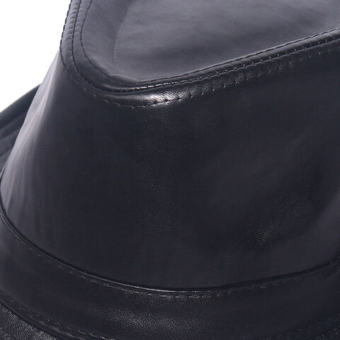 Chapéu Jazz Estilo Britânico Vintage PU Imitação de Couro Aba Curta Chapéus Formais Masculinos Ideal para Presente