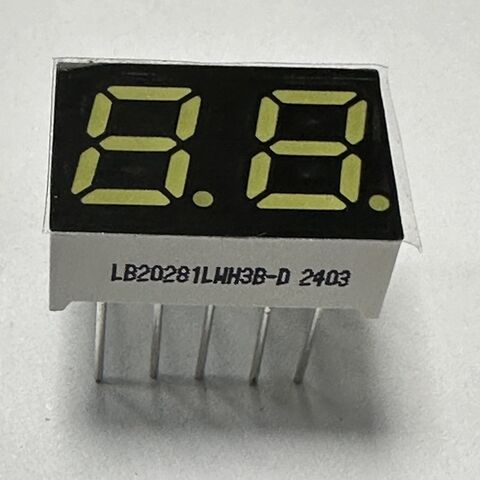 Pantalla LED de 7 segmentos y 2 dígitos, súper brillante, blanca, 7 mm, cátodo común para electrodomésticos