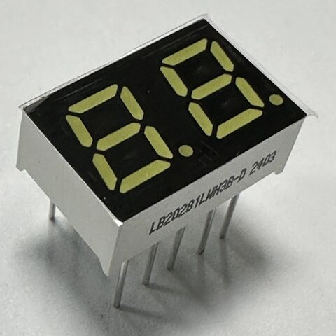 Pantalla LED de 7 segmentos y 2 dígitos, súper brillante, blanca, 7 mm, cátodo común para electrodomésticos