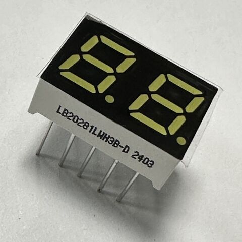 Pantalla LED de 7 segmentos y 2 dígitos, súper brillante, blanca, 7 mm, cátodo común para electrodomésticos