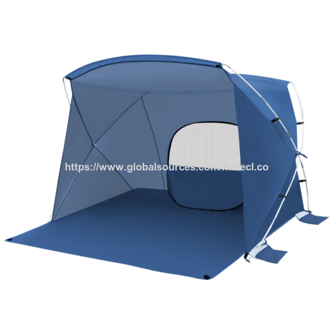 Tienda de Playa de Montaje Fácil y Refugio Solar Portátil para Playa, Carpa de Pesca para Exterior, Cabaña Azul para Bebé