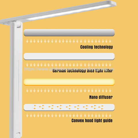 LED Desk Lamp with USB Charging Port Dimmable Eye-Caring Reading Desk Light for Home Touch Control