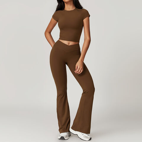 Sport-BH für Damen, Shirt, kurze Schlagleggings, Sportbekleidung für Workout, Fitness, Running, Yoga