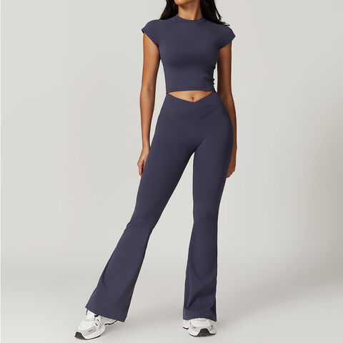 Sport-BH für Damen, Shirt, kurze Schlagleggings, Sportbekleidung für Workout, Fitness, Running, Yoga