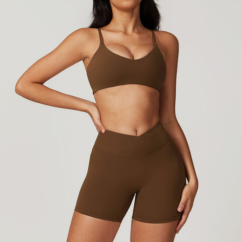 Sport-BH für Damen, Shirt, kurze Schlagleggings, Sportbekleidung für Workout, Fitness, Running, Yoga