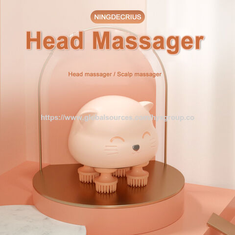 Massageador de couro cabeludo elétrico vibratório de silicone recarregável portátil para crescimento capilar e escova de shampoo