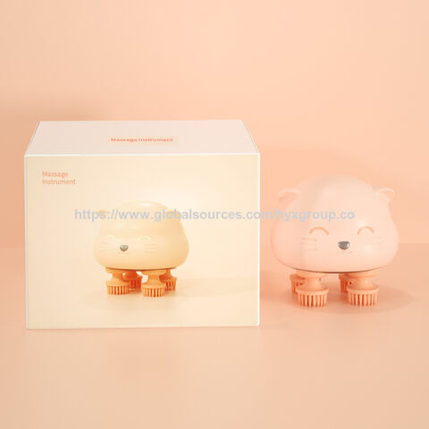 Massageador de couro cabeludo elétrico vibratório de silicone recarregável portátil para crescimento capilar e escova de shampoo