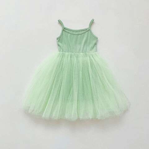 Robes en tulle et maille à bretelles sans manches, personnalisables et de style nouveau pour petites filles, pouvant être utilisées comme robes. Robe de fille
