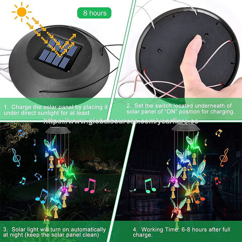 Sinos de Vento Solares de Beija-Flor, Sinos de Vento de Várias Formas, Presentes de Aniversário Exclusivos para Mulheres, Mãe, Avó, Melhores Ideias, Lâmpada de Jardim