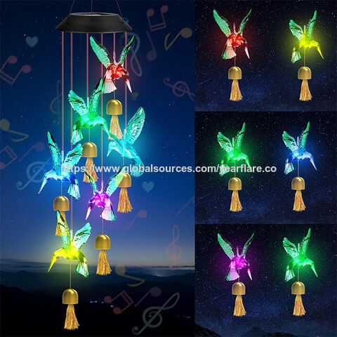 Sinos de Vento Solares de Beija-Flor, Sinos de Vento de Várias Formas, Presentes de Aniversário Exclusivos para Mulheres, Mãe, Avó, Melhores Ideias, Lâmpada de Jardim