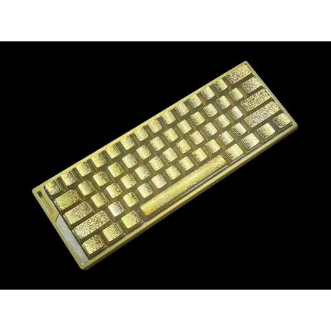 Shine-Through Legends Double-Shot Electroplating Metallähnliche Tastenkappe ANSI Layout Blaue Tastenkappe