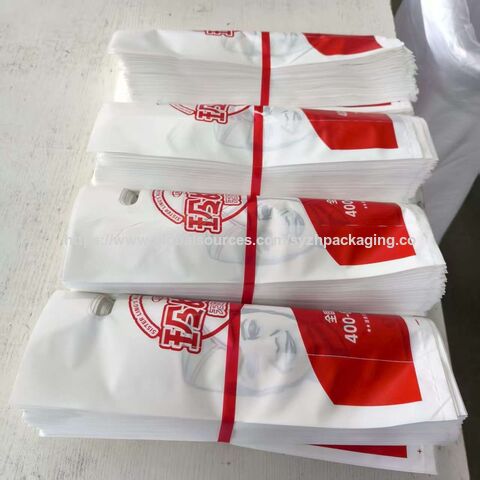 Sac plastique pour poulet congelé en PEHD durable, couleur personnalisée rouge et blanche, à bas prix fabricant
