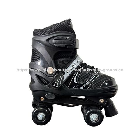 Patins de gelo de fileira dupla, patins de rolo de quatro rodas para adultos, sapatos de patinação tradicionais, rodas de tamanho ajustável, patins de rolo infantis