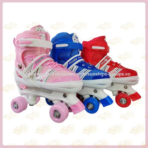 Patins de gelo de fileira dupla, patins de rolo de quatro rodas para adultos, sapatos de patinação tradicionais, rodas de tamanho ajustável, patins de rolo infantis