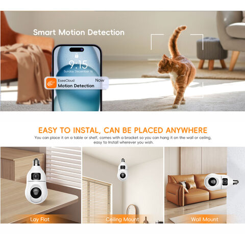 PIX-LINK DRW125P 1MP WiFi-Kamera im Glühbirnen-Design, Dual-Objektiv, Drahtlose Innenraum-Überwachungskamera, Großhandel, Neues Modell 2025