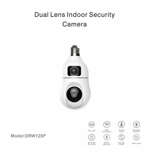 PIX-LINK DRW125P 1MP WiFi-Kamera im Glühbirnen-Design, Dual-Objektiv, Drahtlose Innenraum-Überwachungskamera, Großhandel, Neues Modell 2025