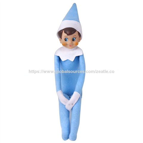 Set de Figuras Navideñas OEM Elfie (Niño) y Elvie (Niña) Traviesos y Divertidos con Cuerpo Suave y Cara de Vinilo - Ideal para B2B