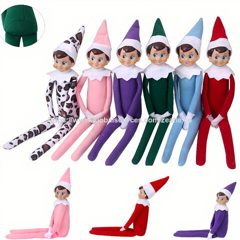 Set de Figuras Navideñas OEM Elfie (Niño) y Elvie (Niña) Traviesos y Divertidos con Cuerpo Suave y Cara de Vinilo - Ideal para B2B