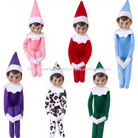 Set de Figuras Navideñas OEM Elfie (Niño) y Elvie (Niña) Traviesos y Divertidos con Cuerpo Suave y Cara de Vinilo - Ideal para B2B