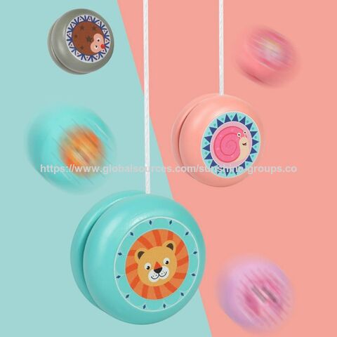 Yo-yo en bois avec motif de dessin animé pour garçons et filles, cadeau, jouet pour enfants, prix d'école primaire - Vente en gros