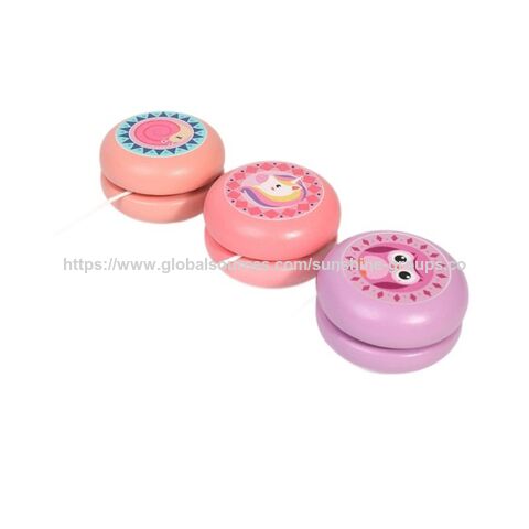 Yo-yo en bois avec motif de dessin animé pour garçons et filles, cadeau, jouet pour enfants, prix d'école primaire - Vente en gros