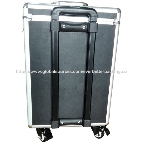 Mallette de Maquillage Professionnelle Personnalisée pour Salon avec Trolley et Organisateur à Roues Freinées, Trousse de Toilette, Mallette de Coiffure, Valise de Transport à Roulettes
