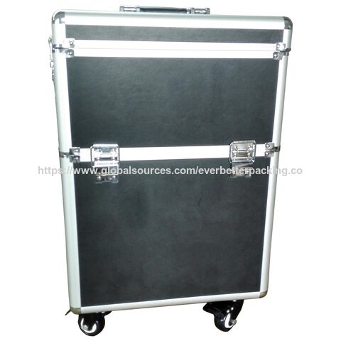 Mallette de Maquillage Professionnelle Personnalisée pour Salon avec Trolley et Organisateur à Roues Freinées, Trousse de Toilette, Mallette de Coiffure, Valise de Transport à Roulettes