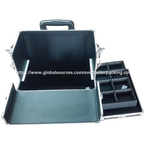 Mallette de Maquillage Professionnelle Personnalisée pour Salon avec Trolley et Organisateur à Roues Freinées, Trousse de Toilette, Mallette de Coiffure, Valise de Transport à Roulettes