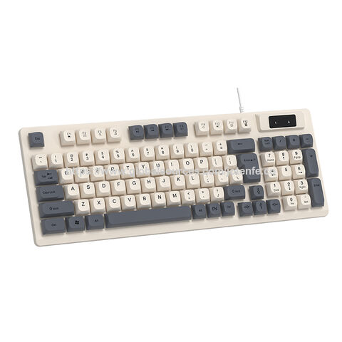 Clavier d'ordinateur USB filaire 94 touches avec pavé numérique, indicateurs de verrouillage, supports pliables, clavier pleine taille pour PC portable