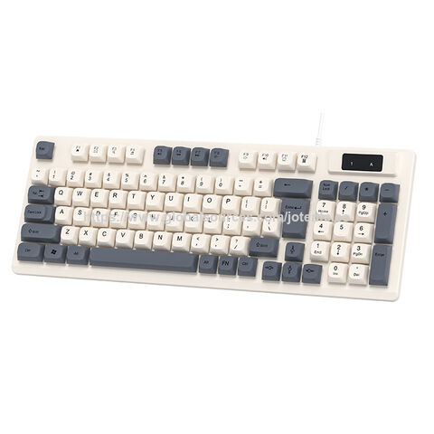Clavier d'ordinateur USB filaire 94 touches avec pavé numérique, indicateurs de verrouillage, supports pliables, clavier pleine taille pour PC portable