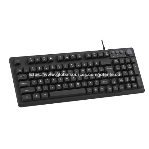 Clavier d'ordinateur USB filaire avec pavé numérique, indicateurs de verrouillage majuscules, bouton de volume, clavier multimédia pour PC portable