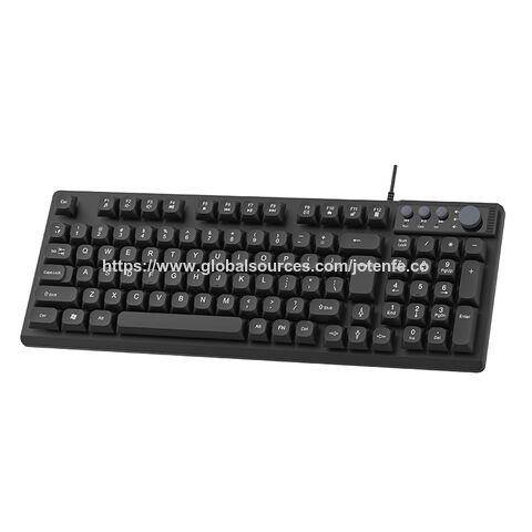 Clavier d'ordinateur USB filaire avec pavé numérique, indicateurs de verrouillage majuscules, bouton de volume, clavier multimédia pour PC portable