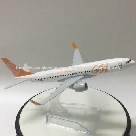 Modèle d'avion réplique moulé sous pression en métal d'alliage de 16 cm - Boeing 737 de Gol Aviation brésilienne - Cadeau de modèle Gol pour la décoration