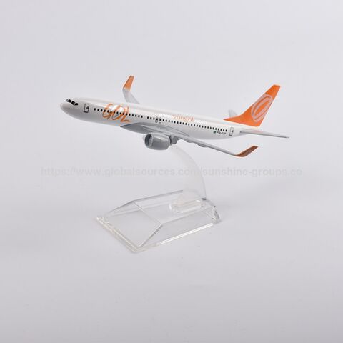 Modèle d'avion réplique moulé sous pression en métal d'alliage de 16 cm - Boeing 737 de Gol Aviation brésilienne - Cadeau de modèle Gol pour la décoration