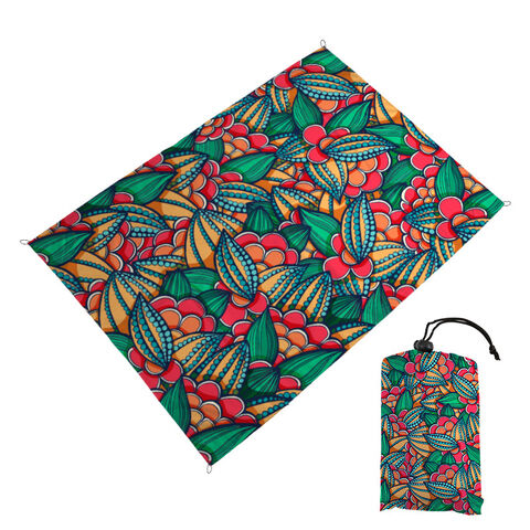 Esterillas de camping, alfombra de suelo con impresión digital, mini esterilla de playa plegable, esterilla de camping para exteriores a prueba de humedad