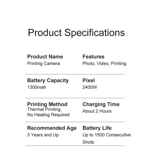 Kamera Cetak Instan untuk Anak-Anak Terlaris 1080P HD Mini Kamera dengan Kamera Pencetak Foto Termal - Hadiah Mainan Anak-Anak
