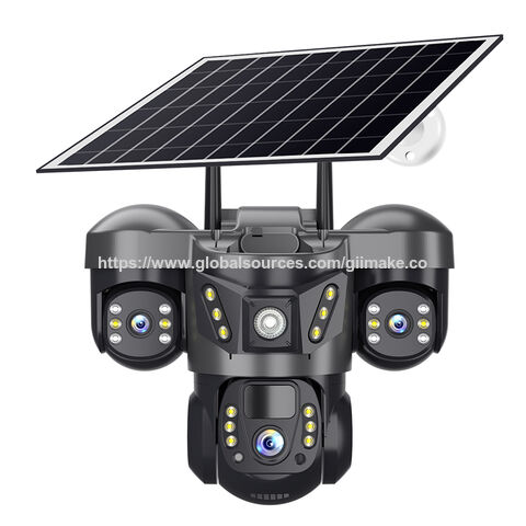 Echte Triple-Lens Solar-Überwachungskamera, wasserdichte 4G-Überwachungskamera für den Außenbereich für Camping & Baustellen