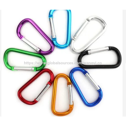 Precio de fábrica Tamaño 5# Gancho de aluminio colorido tipo D, mosquetón de aluminio, mosquetón con forma de S para escalada