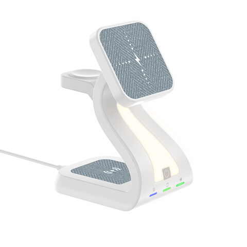 محطة شحن لاسلكية 3 في 1 لشاحن App MagSafe، حامل شاحن Mag-Safe مغناطيسي سريع معتمد من Qi بقوة 15 واط لهواتف iPhone 16 15