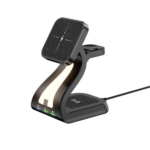 محطة شحن لاسلكية 3 في 1 لشاحن App MagSafe، حامل شاحن Mag-Safe مغناطيسي سريع معتمد من Qi بقوة 15 واط لهواتف iPhone 16 15
