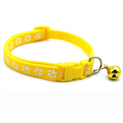 Coleira ajustável de nylon para animais de estimação com sino e fivela de liberação rápida para gatos e cães pequenos. Ideal para atacadistas e distribuidores.