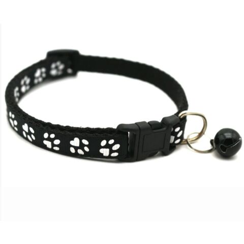 Coleira ajustável de nylon para animais de estimação com sino e fivela de liberação rápida para gatos e cães pequenos. Ideal para atacadistas e distribuidores.