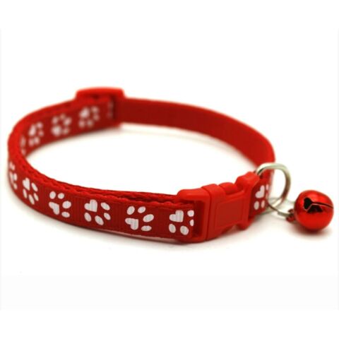 Coleira ajustável de nylon para animais de estimação com sino e fivela de liberação rápida para gatos e cães pequenos. Ideal para atacadistas e distribuidores.