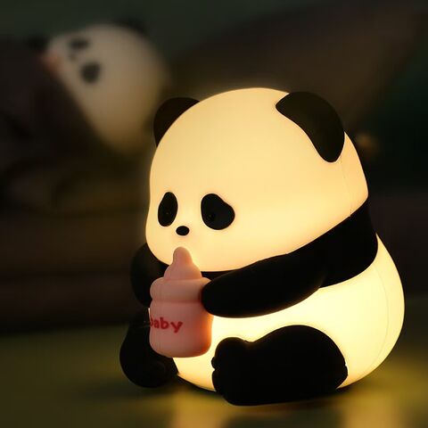 Veilleuse Panda Mignonne, Lampe de Chevet Tactile en Silicone, Décoration de Chambre d'Enfant pour le Soin des Yeux, Éclairage Ambiant pour Chambre d'Étudiant