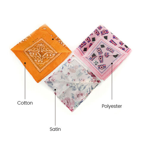 Bandana Multifuncional 2025, Lenço de Seda Quadrado Colorido Personalizado, Bandana Clássica Estampada, Logotipo Personalizado em Bandana de Algodão Vermelha