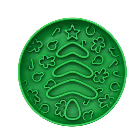 Nouveaux bols d'alimentation lente en silicone de Noël pour animaux de compagnie, gamelle pour chiens, tapis à lécher pour animaux, fournitures pour chiens et chats en gros